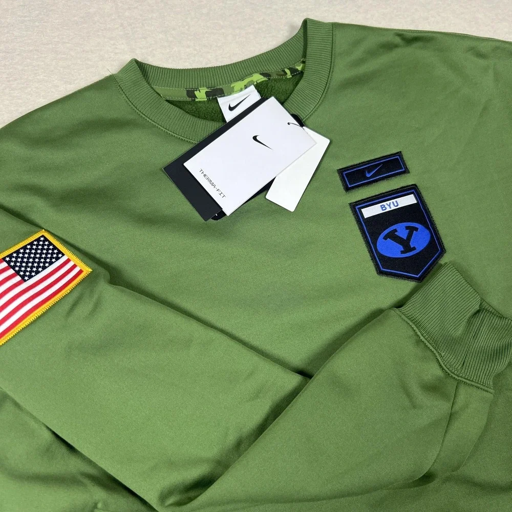 Nike BYU Cougars‎ Therma Fit Crewneck Womens S Oversized Green Team Issued